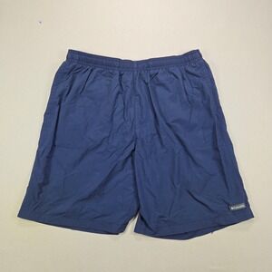 Columbia Swim Trunks Mesh Lined Pocket Navy Blue Mint Green Mens Large 8L